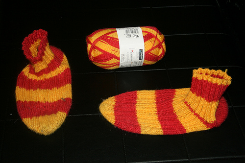 Socken rotgelb